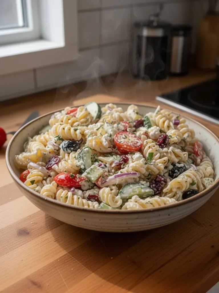 Festlicher Weihnachtsnudelsalat