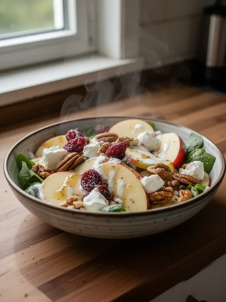 Frische Apfel-Salat mit Joghurt-Honig-Dressing