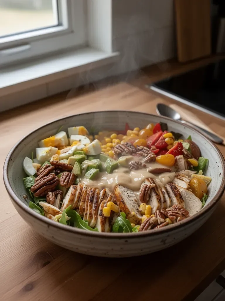 Gegrillter Hähnchensalat + Hausgemachte Süßzwiebelsoße