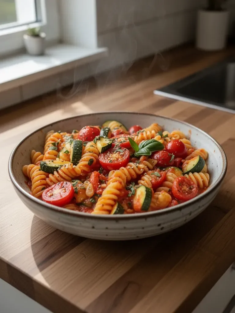 Gesunde Tomaten- und Zucchini-Paste