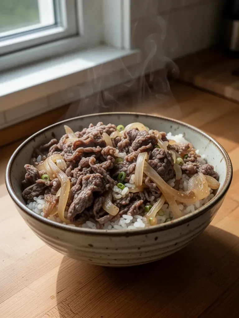 Gyudon (Japanische Rindfleischschüssel)