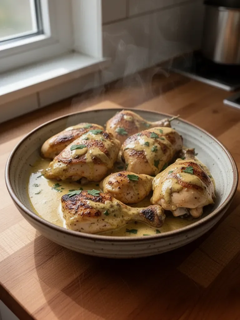 Hähnchen in Senfsauce
