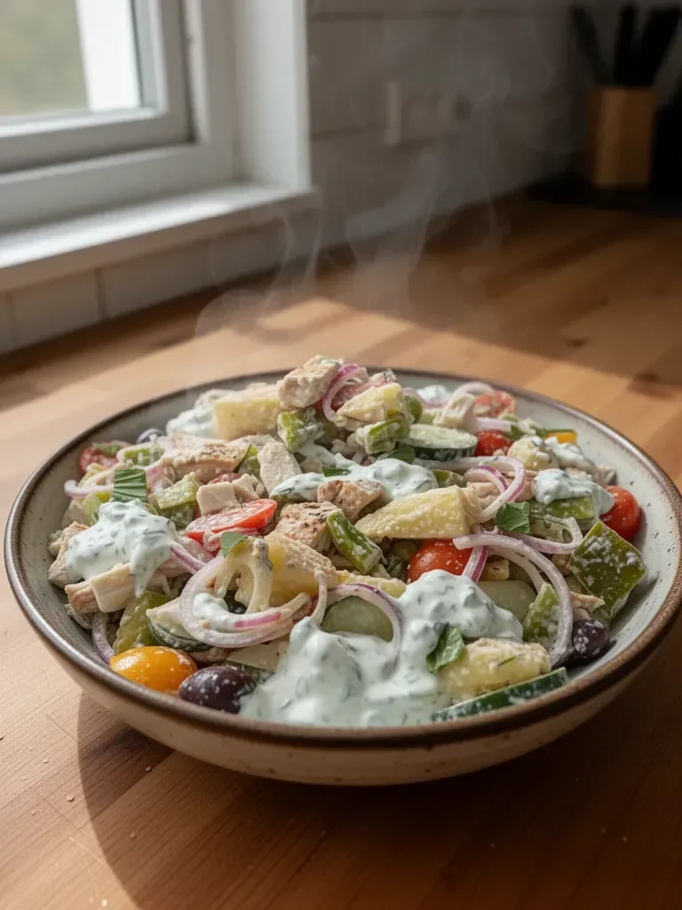 Hähnchensalat mit Tzatziki-Sauce