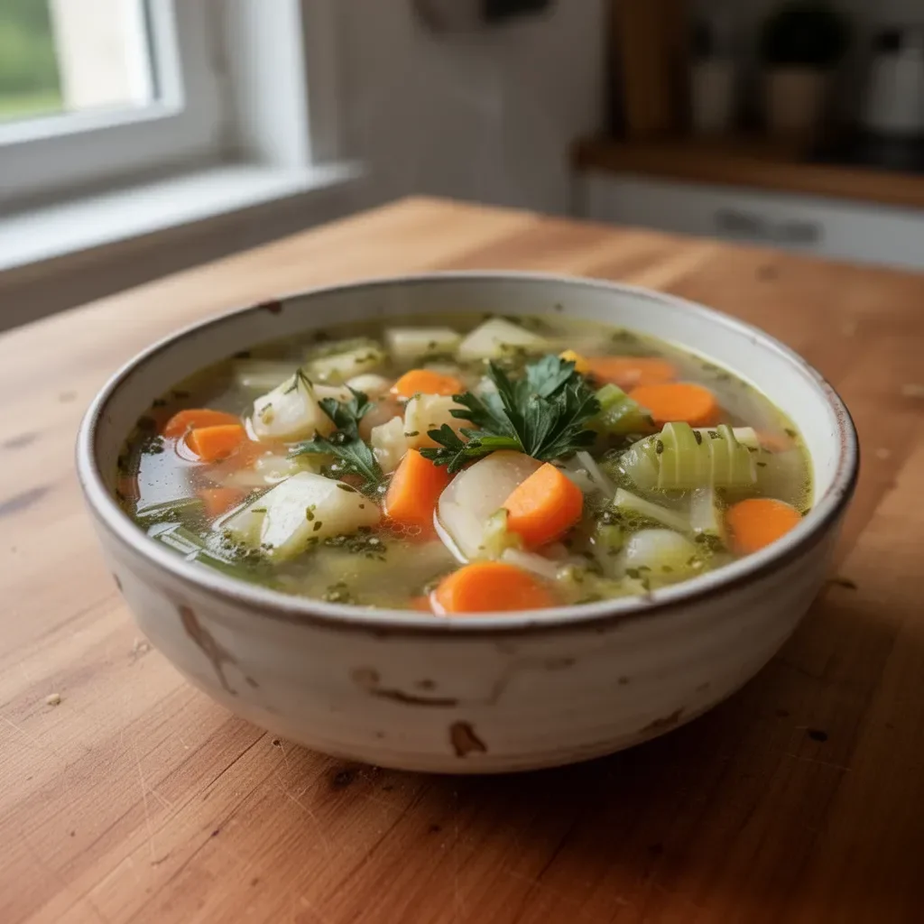Heilende Gemüse-Suppe aus frischen Zutaten für Gesundheit und Wohlbefinden