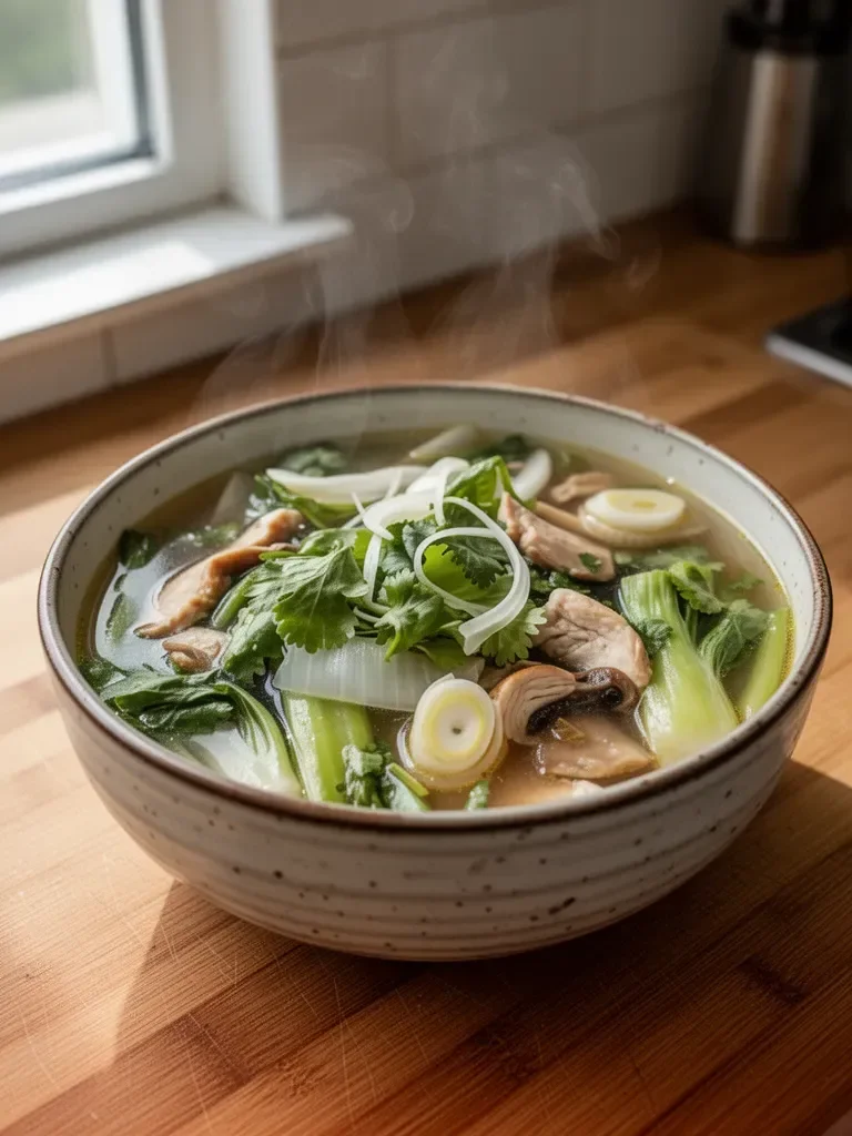 Hühnchensuppe mit Bok Choy