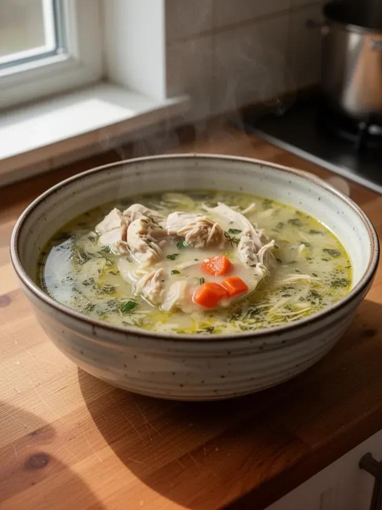 Hühnersuppe mit Oregano und Zitrone