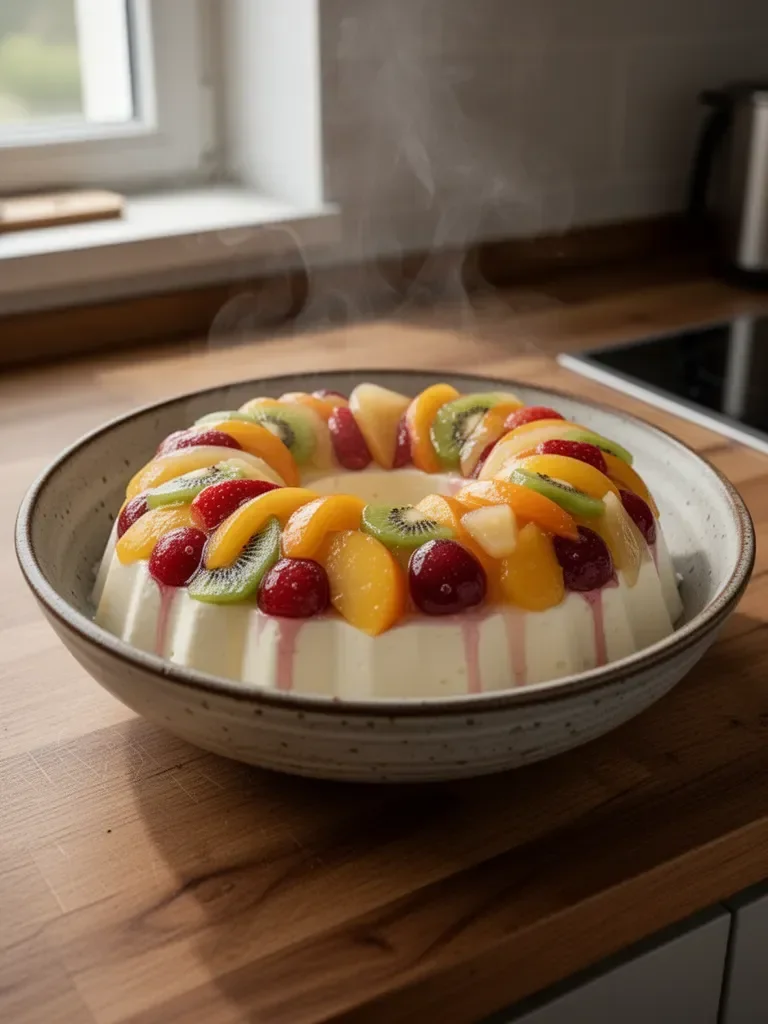 Käsecreme- und Obstdessert