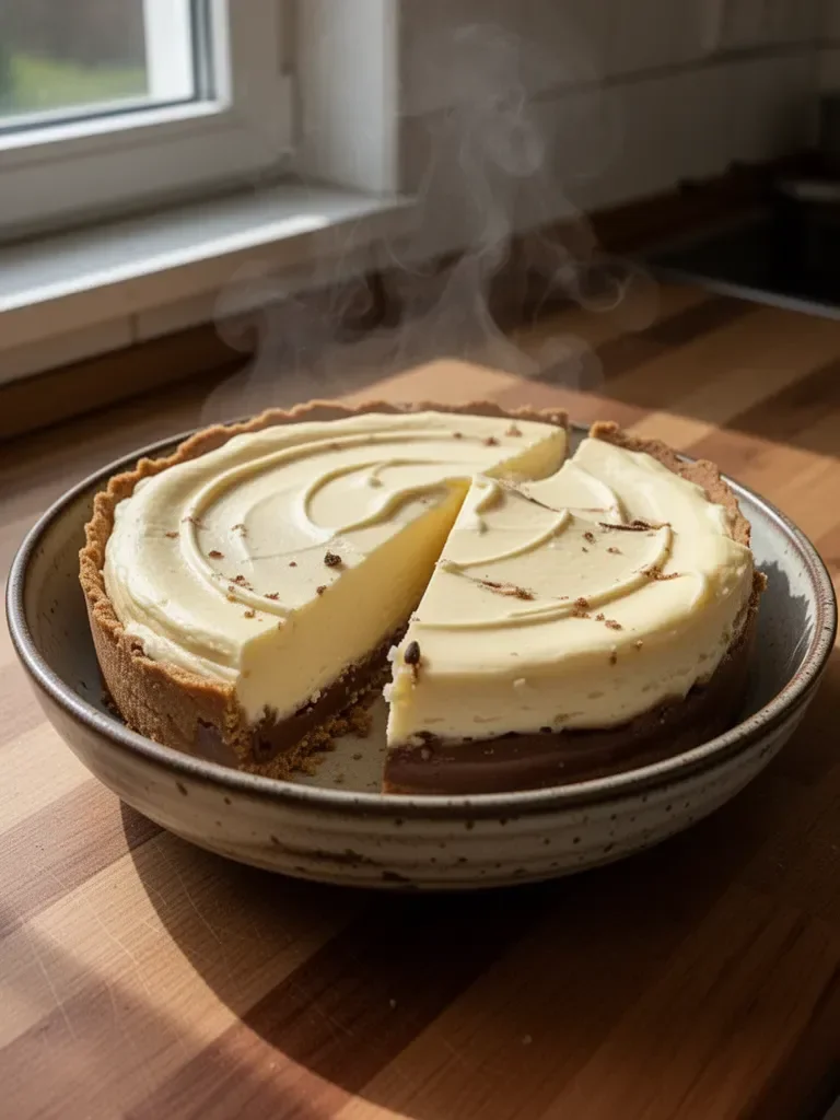 Käsekuchen mit weißer Schokolade