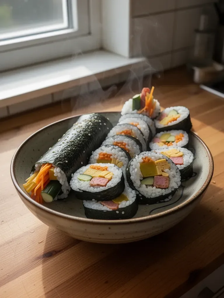 Kimbap (Reisrollen mit koreanischem Algen)