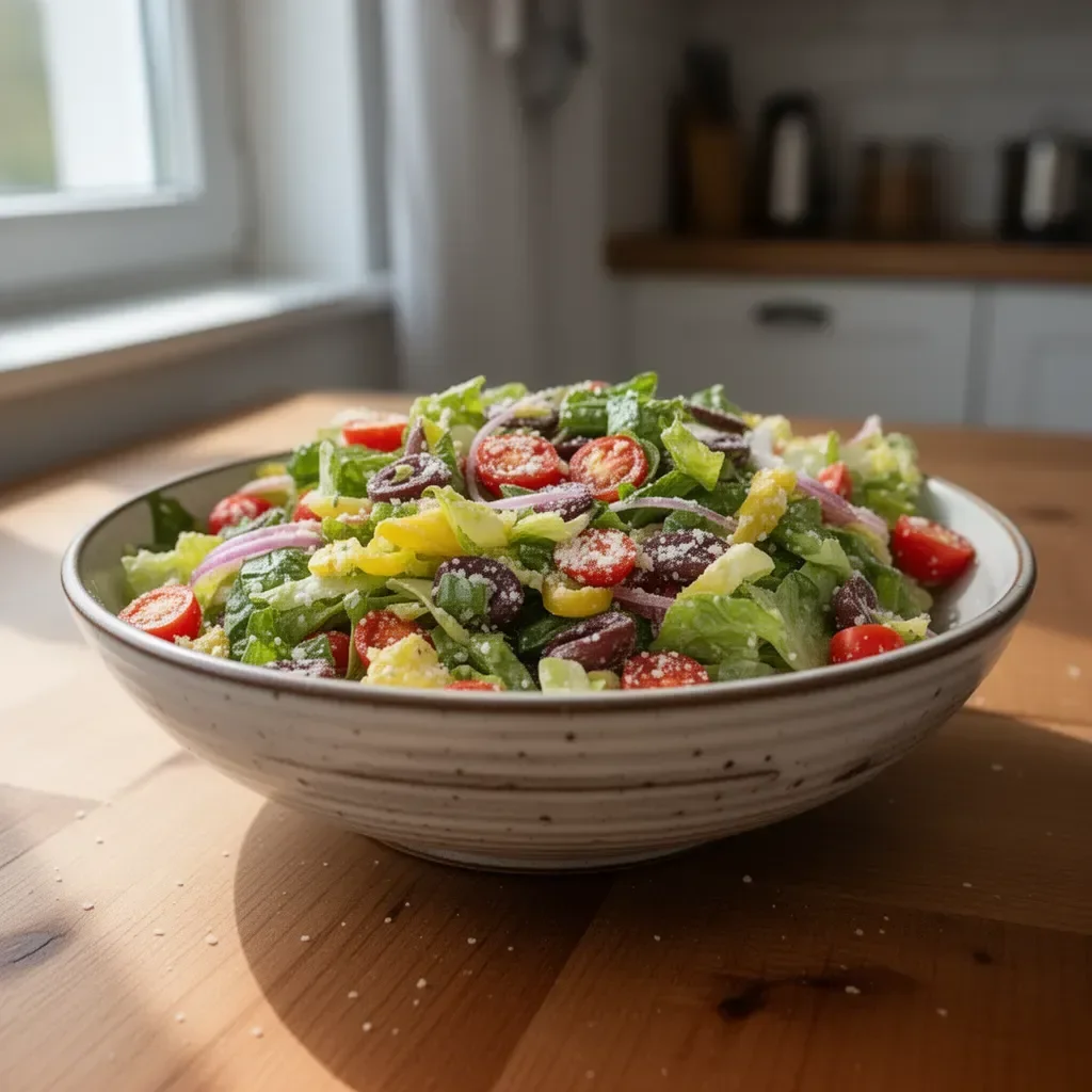 Klassischer italienischer Salat mit frischem Gemüse und Dressing