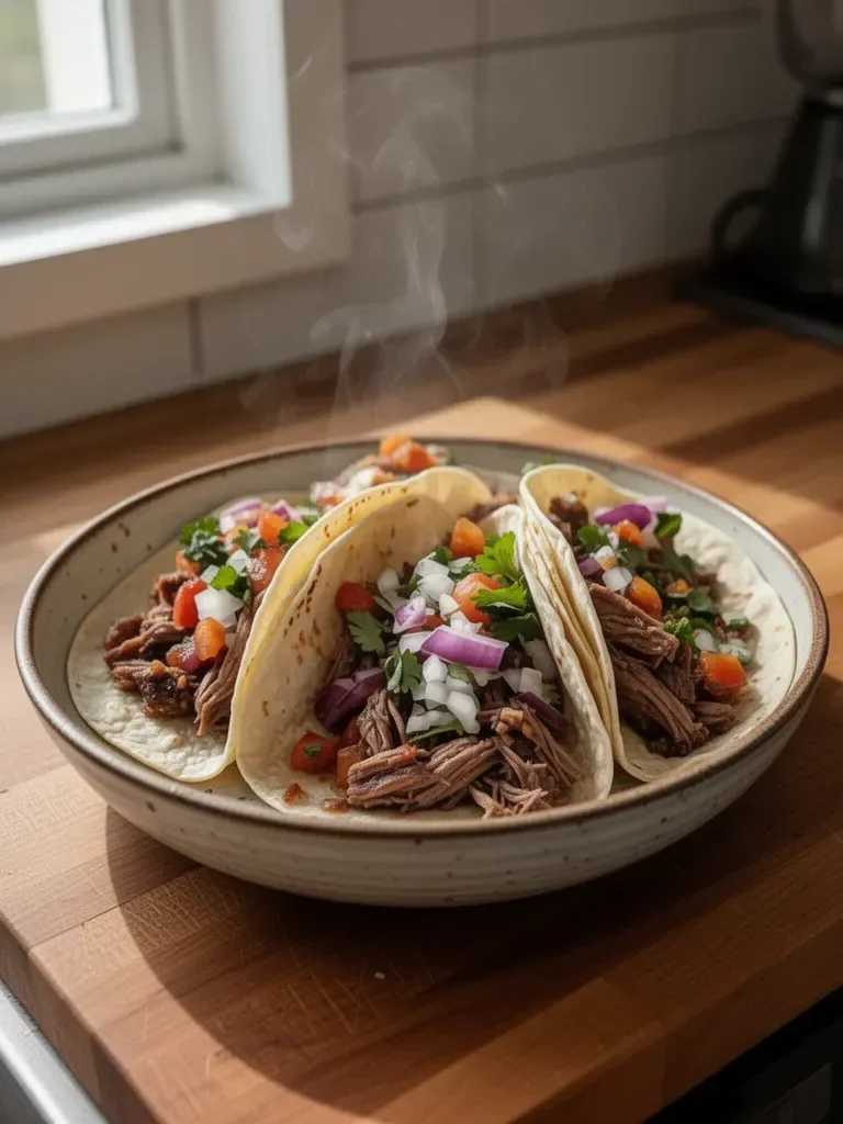 Langsam gegarte Chuck Roast Tacos