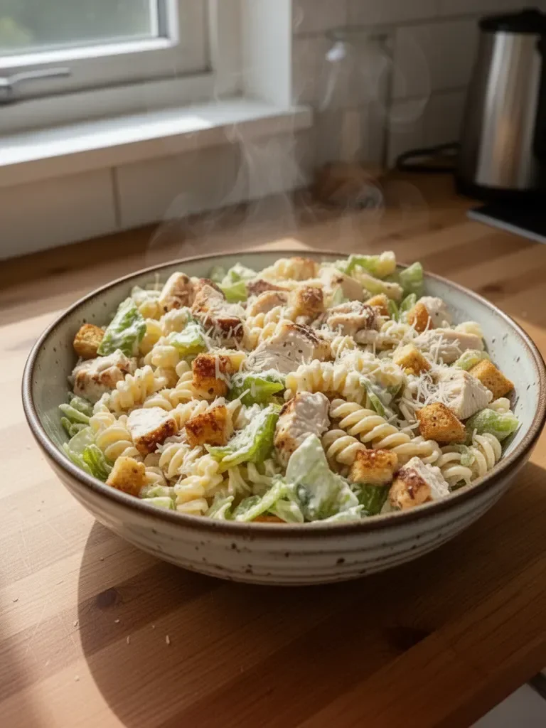 Nudelsalat mit Hähnchen