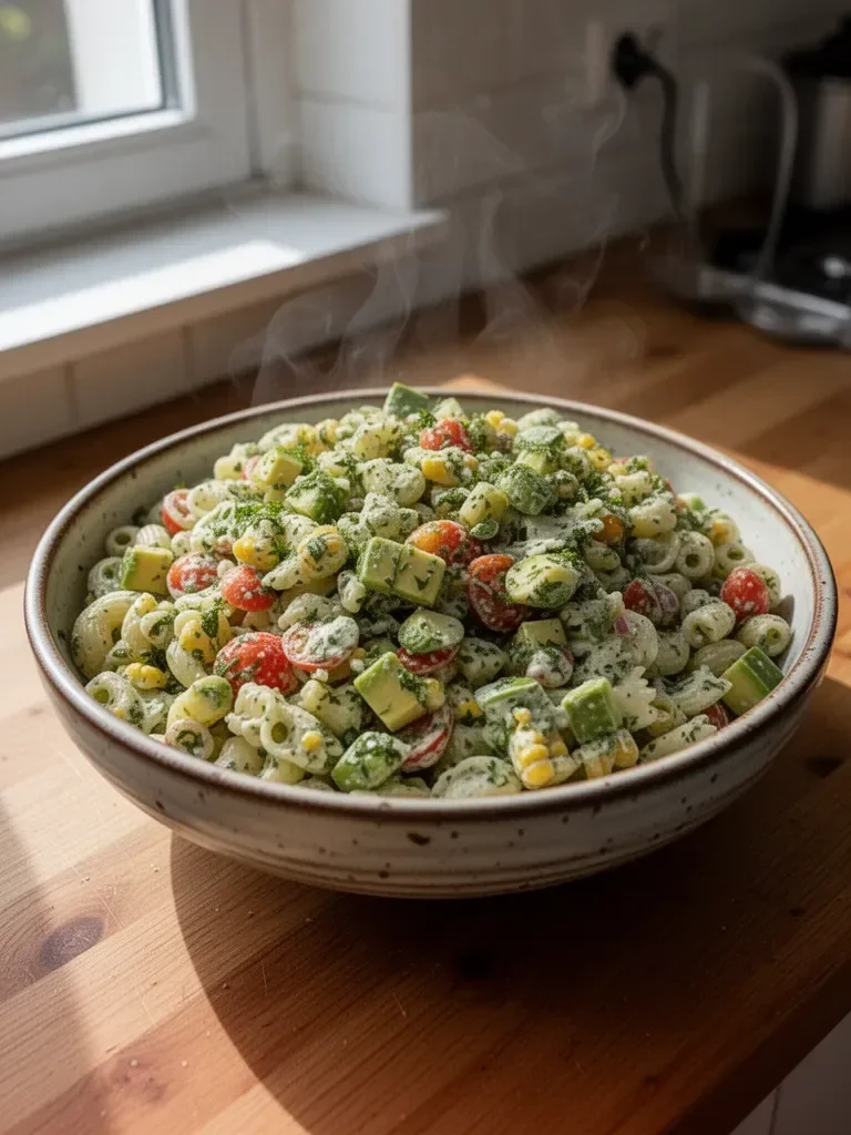 Nudelsalat mit Koriander und Limette