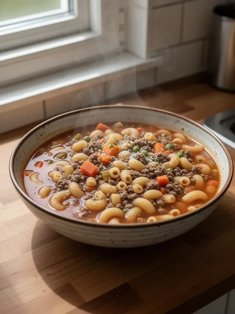 Nudelsuppe mit Hackfleisch