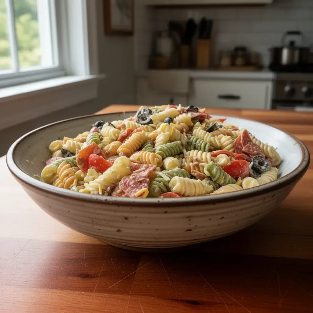 Olive Garden Nudelsalat mit frischen Zutaten und Dressing