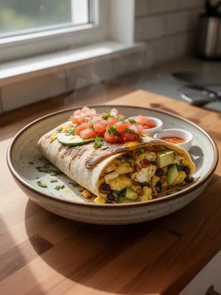 Proteinreicher Frühstücksburrito