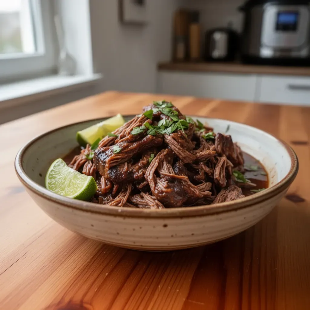 Köstliches Rindfleisch-Barbacoa zubereitet im Instant Pot