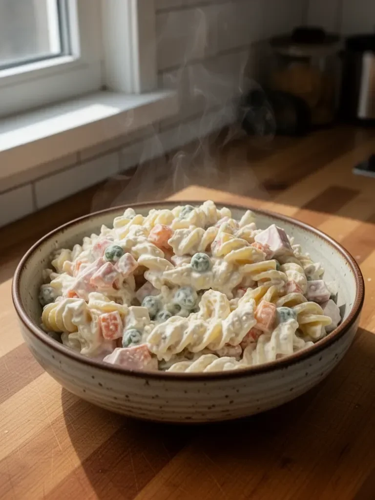Russischer Salat mit Pasta