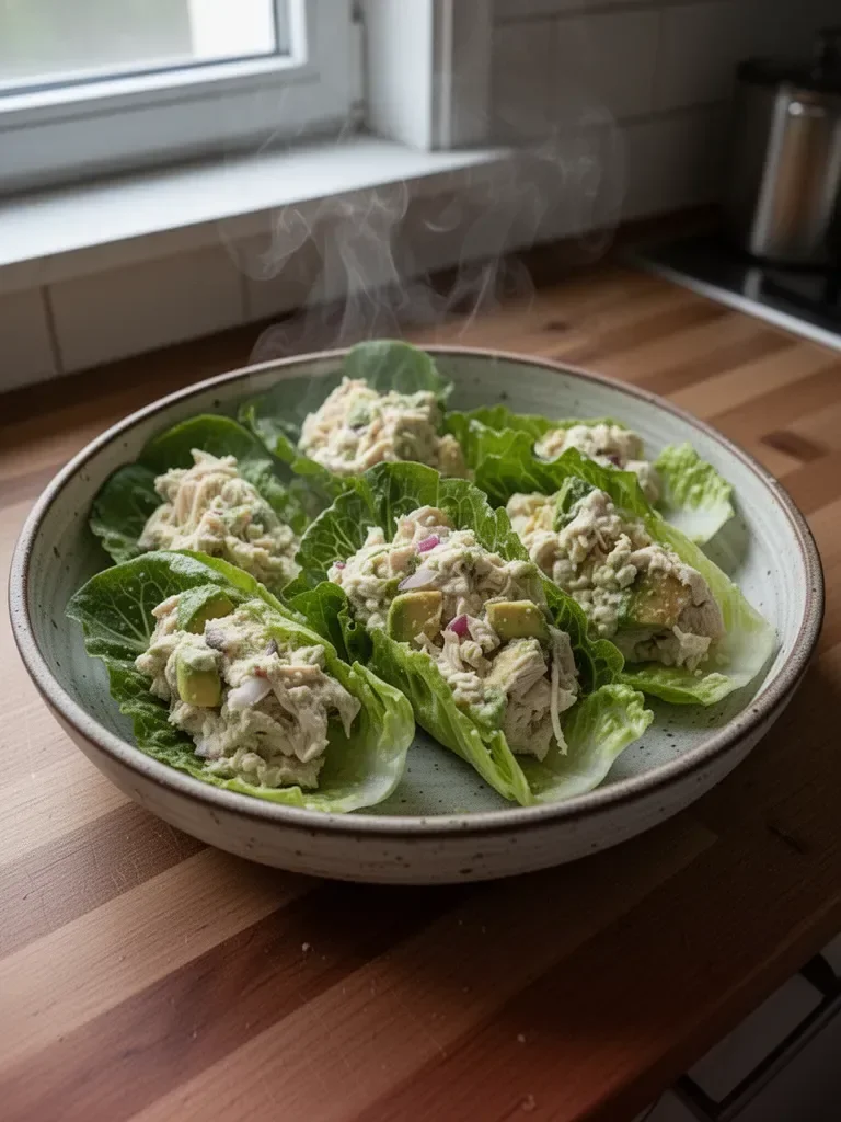 Salatwickel mit Hühnchen und Avocado