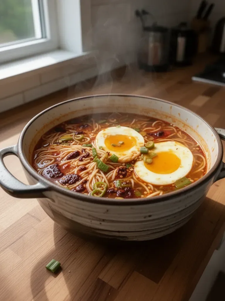 Scharfe Nudelsuppe mit Gochujang