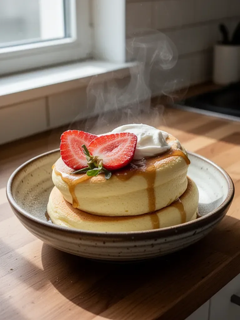 Süße Japanische Soufflé-Pfannkuchen