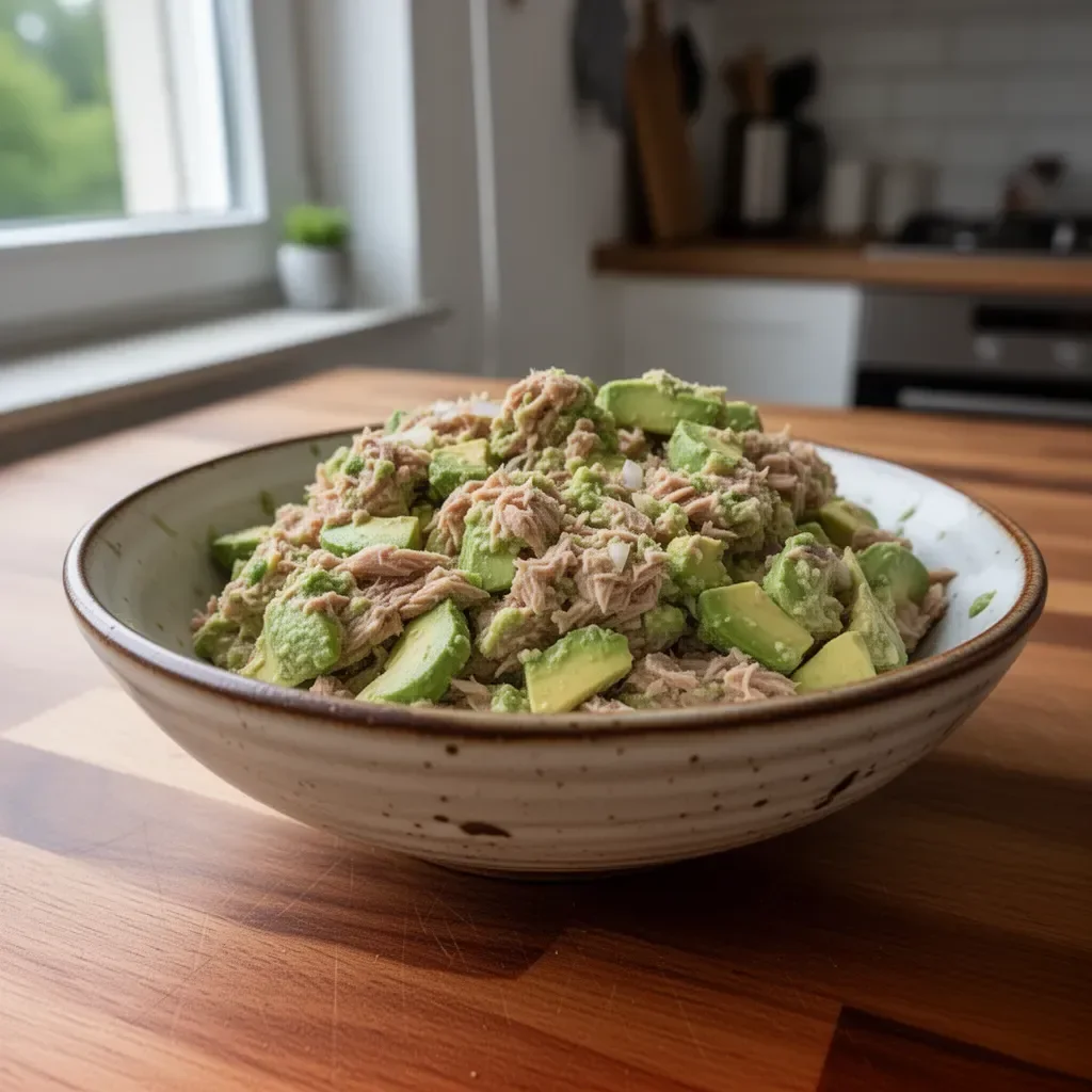 Thunfischsalat mit Avocado, ideal für eine gesunde Mahlzeit