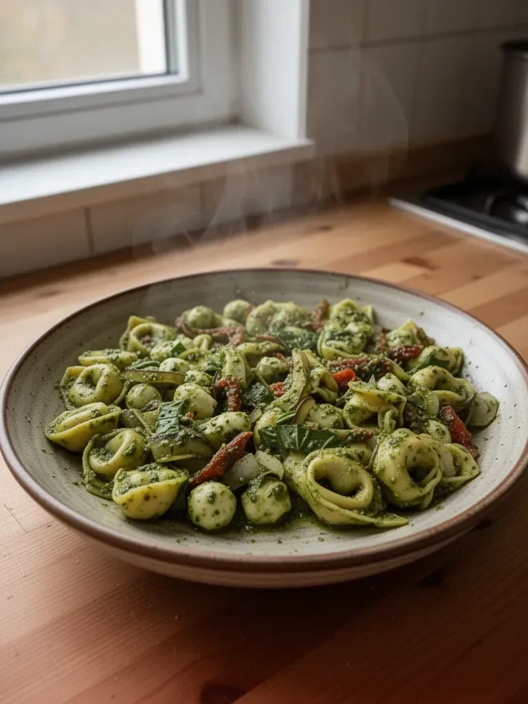 Tortellini mit Pesto und Gemüse