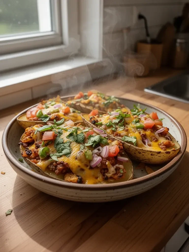 Vegane Kartoffelhaut mit Nachos