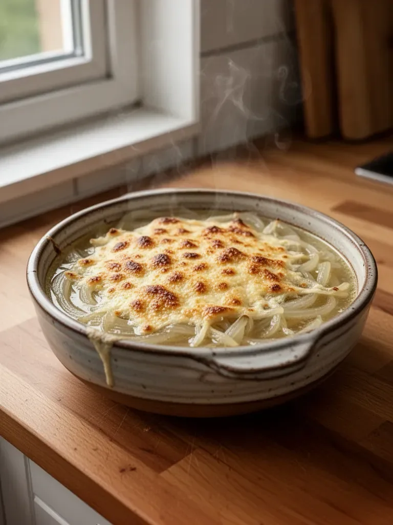 Zwiebelgratin-Suppe