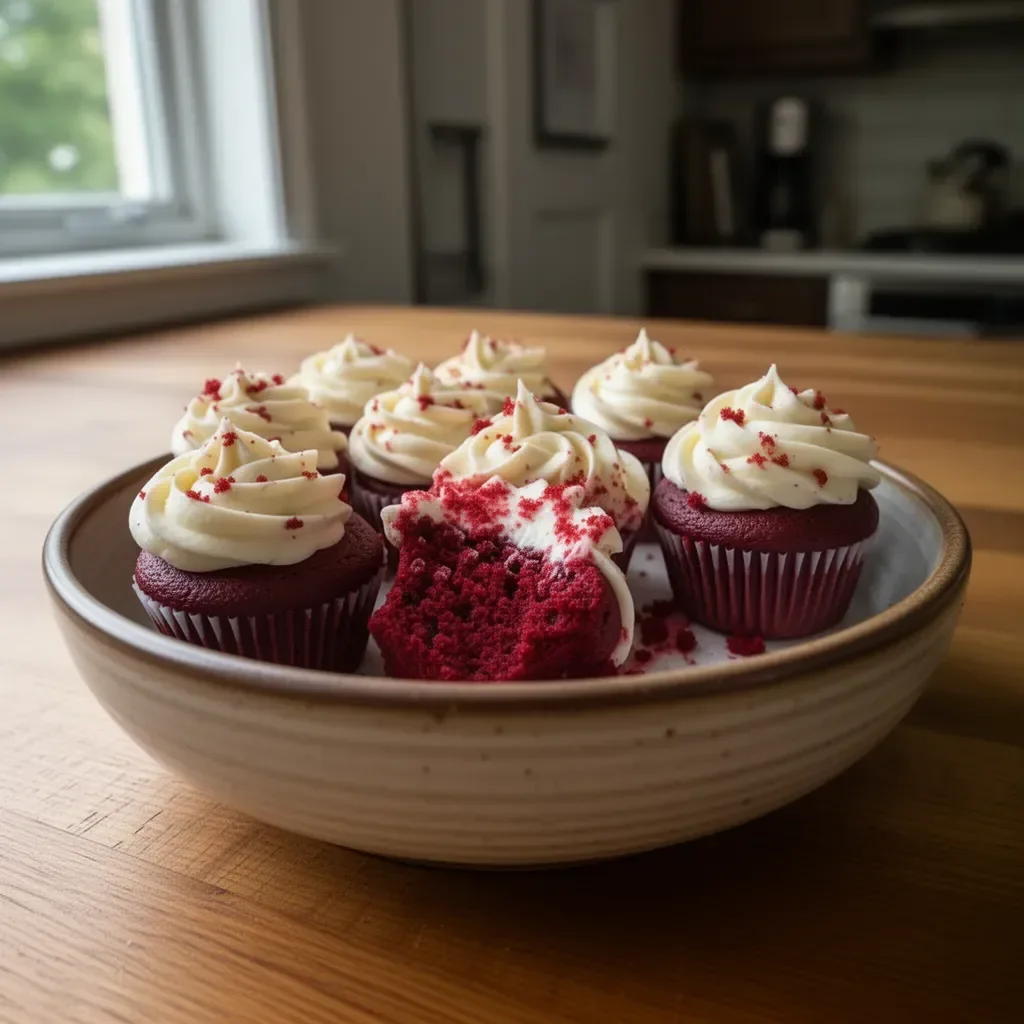 Leckere und saftige Red Velvet Cupcakes mit cremigem Frosting
