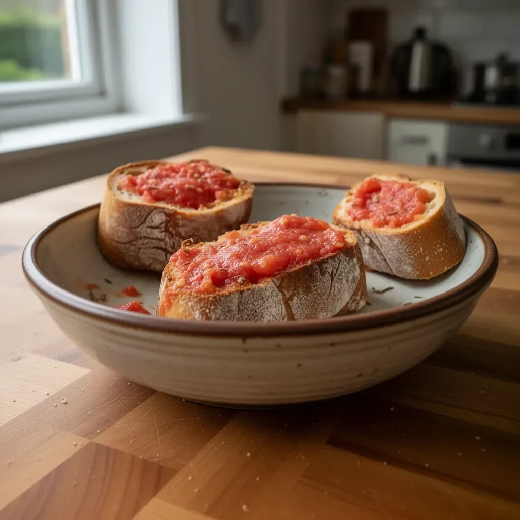 Leckeres Brot mit Tomate, frischen Zutaten und verlockender Präsentation