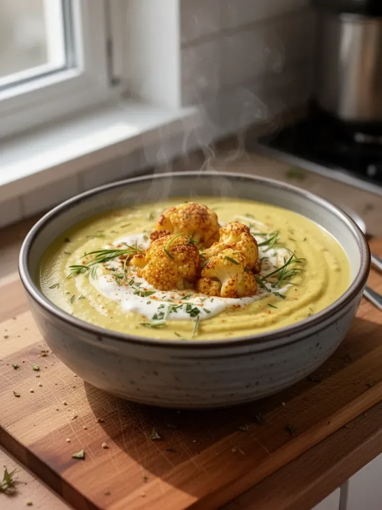 Cremige Blumenkohlsuppe mit Curry