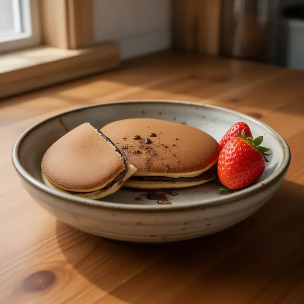 Leckere Dorayaki, japanische Pfannkuchen mit süßer Füllung.