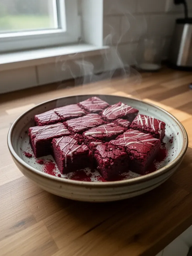 Einfache rote Samt-Brownies