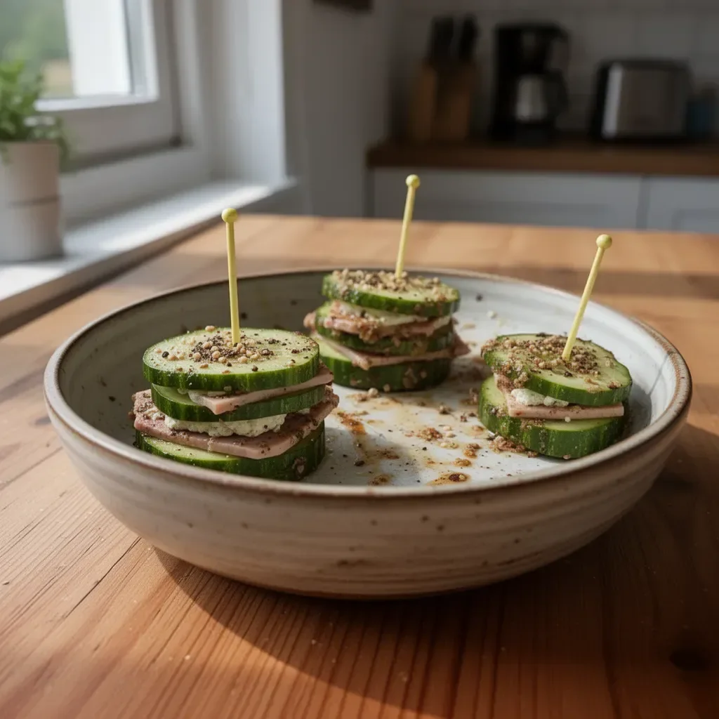 Frischer Gurkenburger mit knackigem Gemüse und Saucen