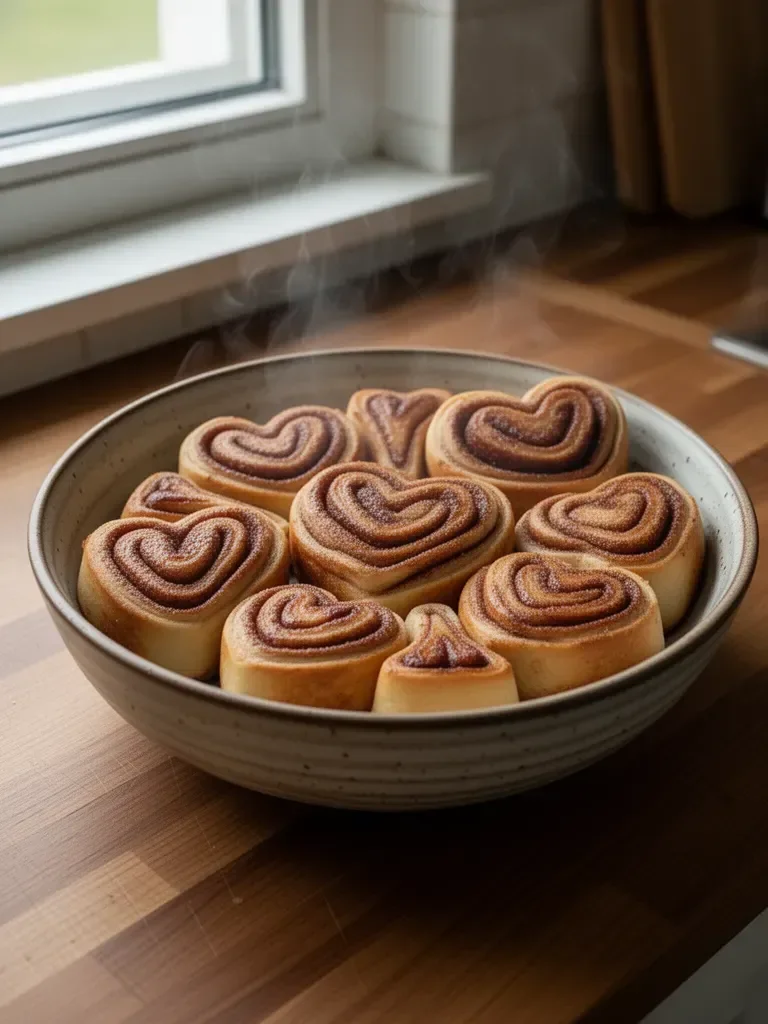 Herzförmige Zimtschnecken