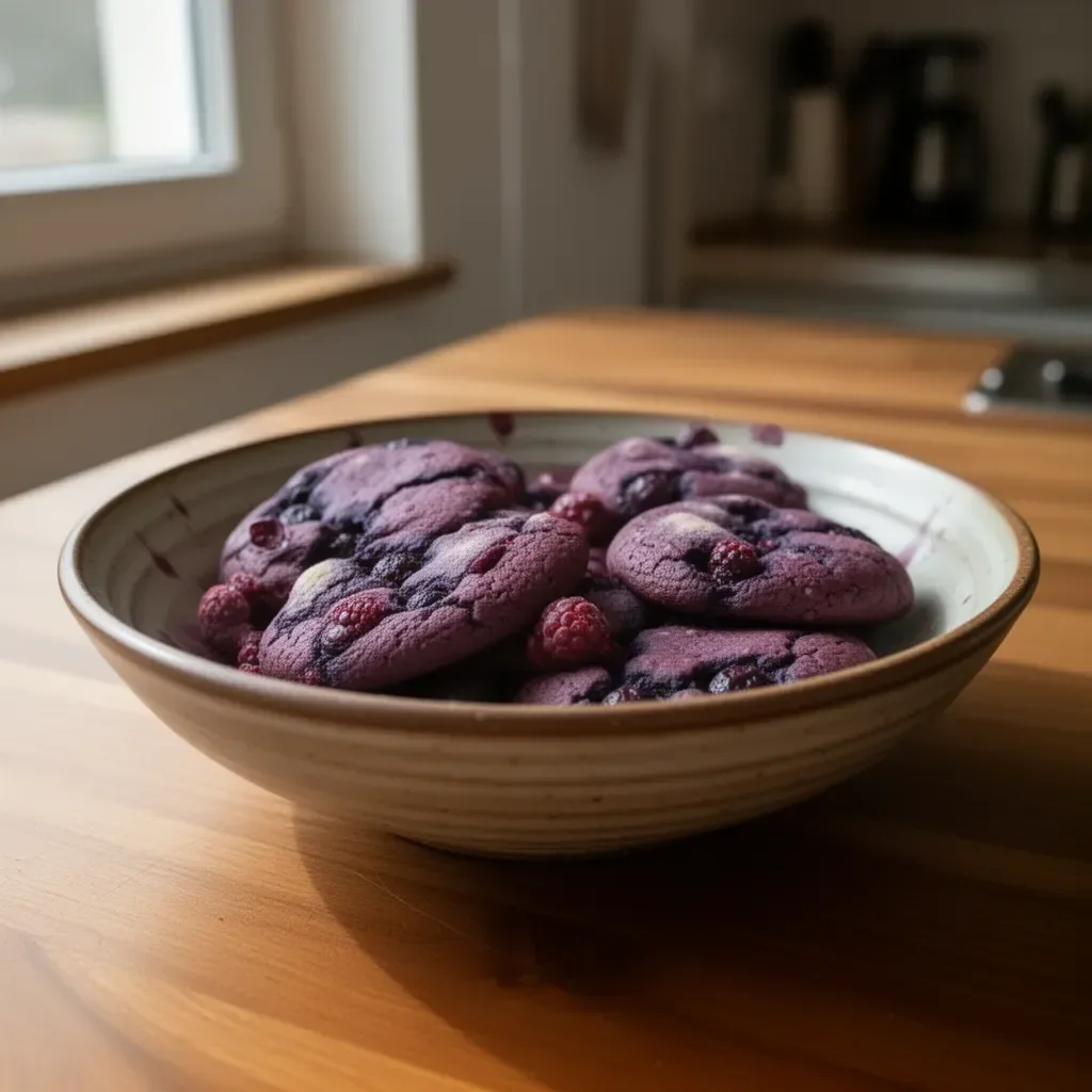 Himbeer-Cookies frisch gebacken mit antioxidativen Zutaten