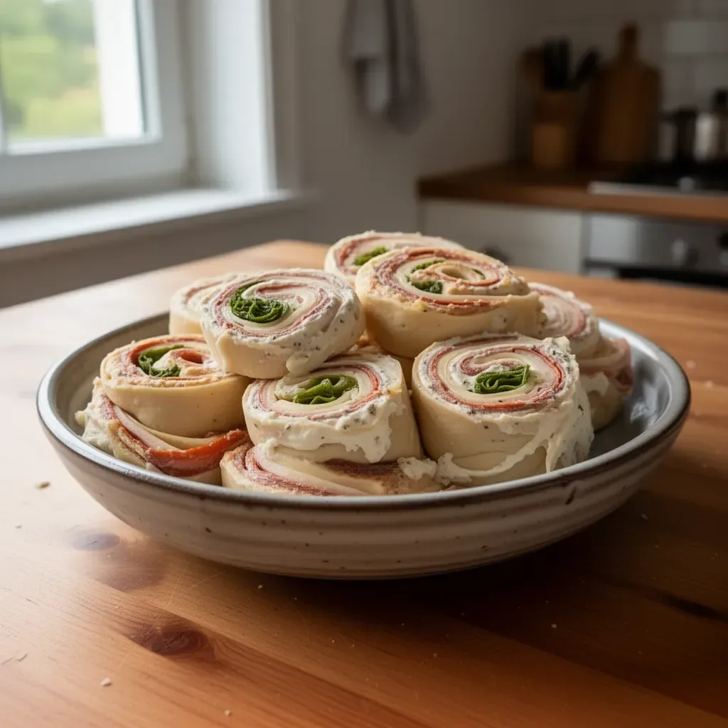 Italienische Rollen gefüllt mit cremigem Käse