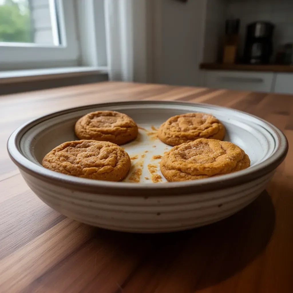 Leckere kaubare Kürbisplätzchen auf einem Tisch angerichtet