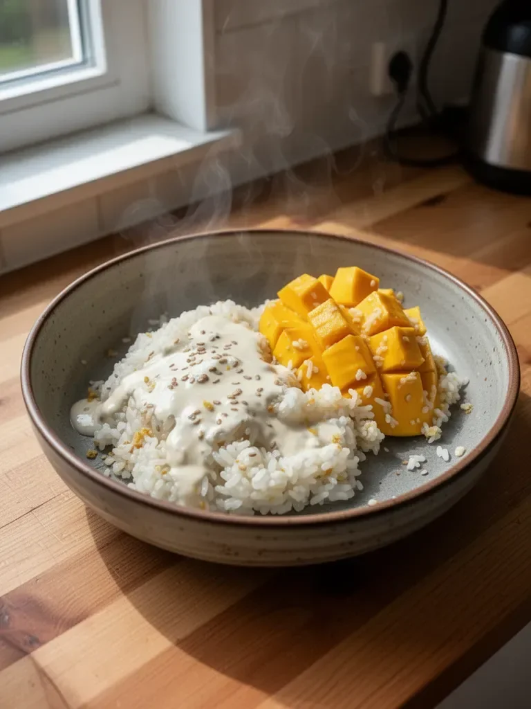 Klebriger Reis mit thailändischer Mango