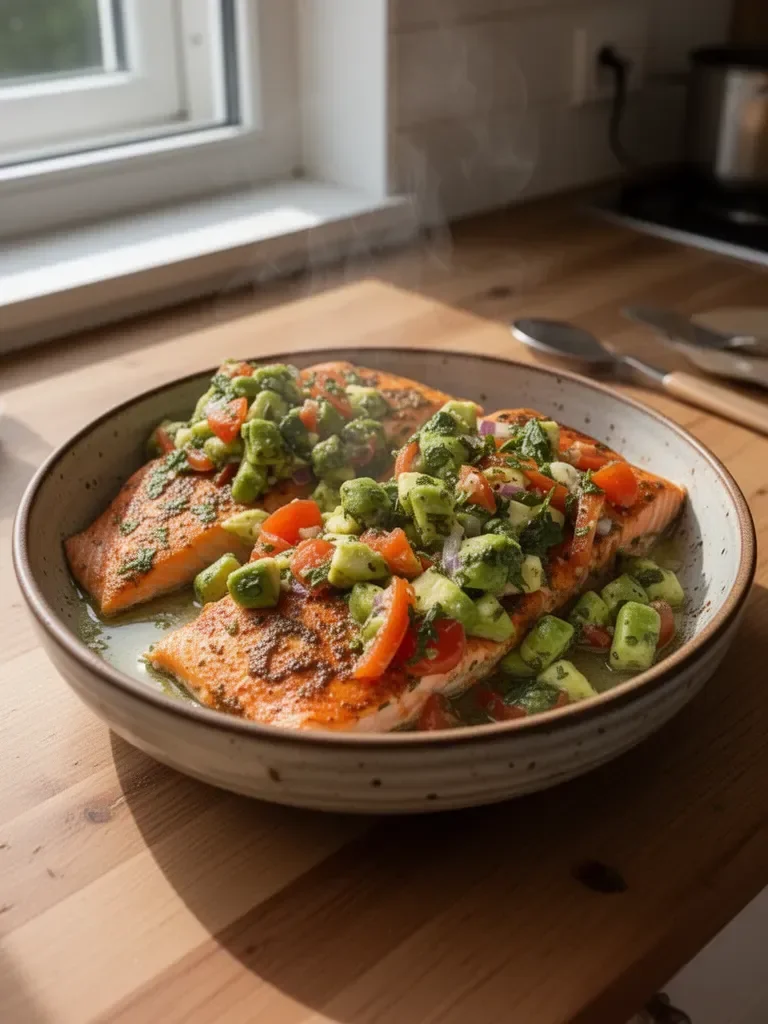 Lachs aus dem Ofen mit Koriander und Limette