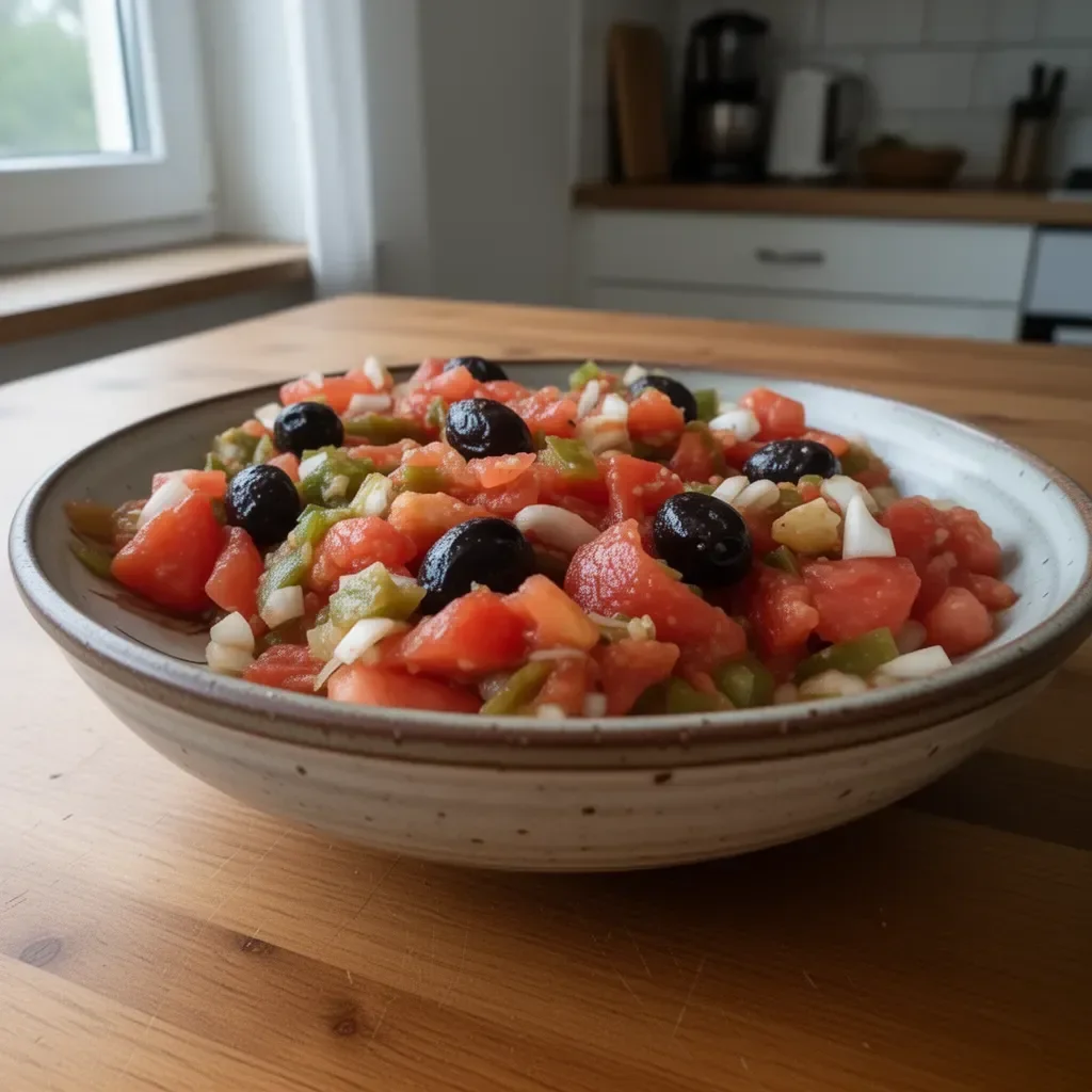Bunter Marokkanischer Salat mit frischem Gemüse und Gewürzen