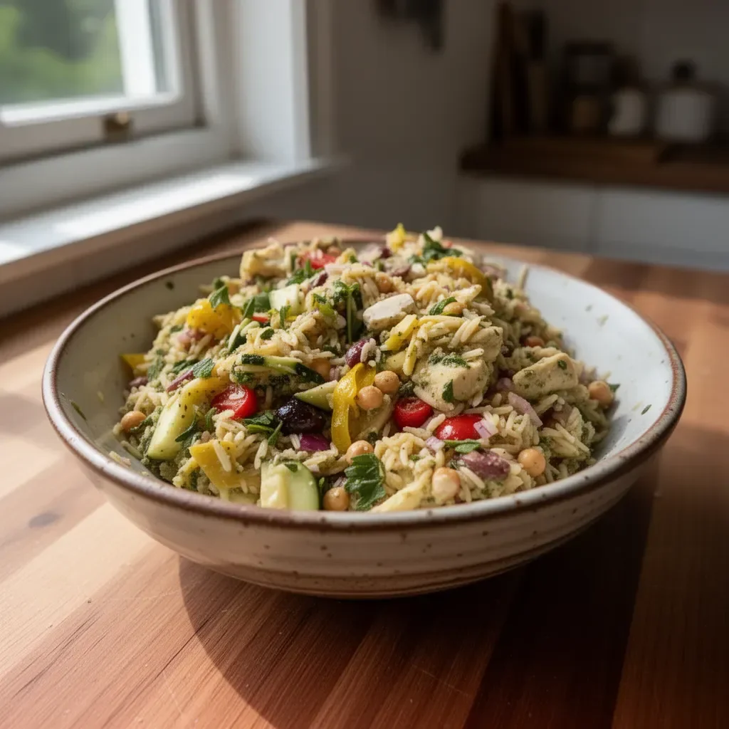 Mediterrane Oreganosalata mit frischen Zutaten in einer Schale