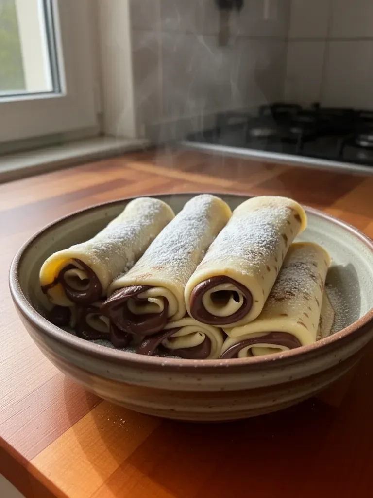 Nutella-Crepes-Rollen