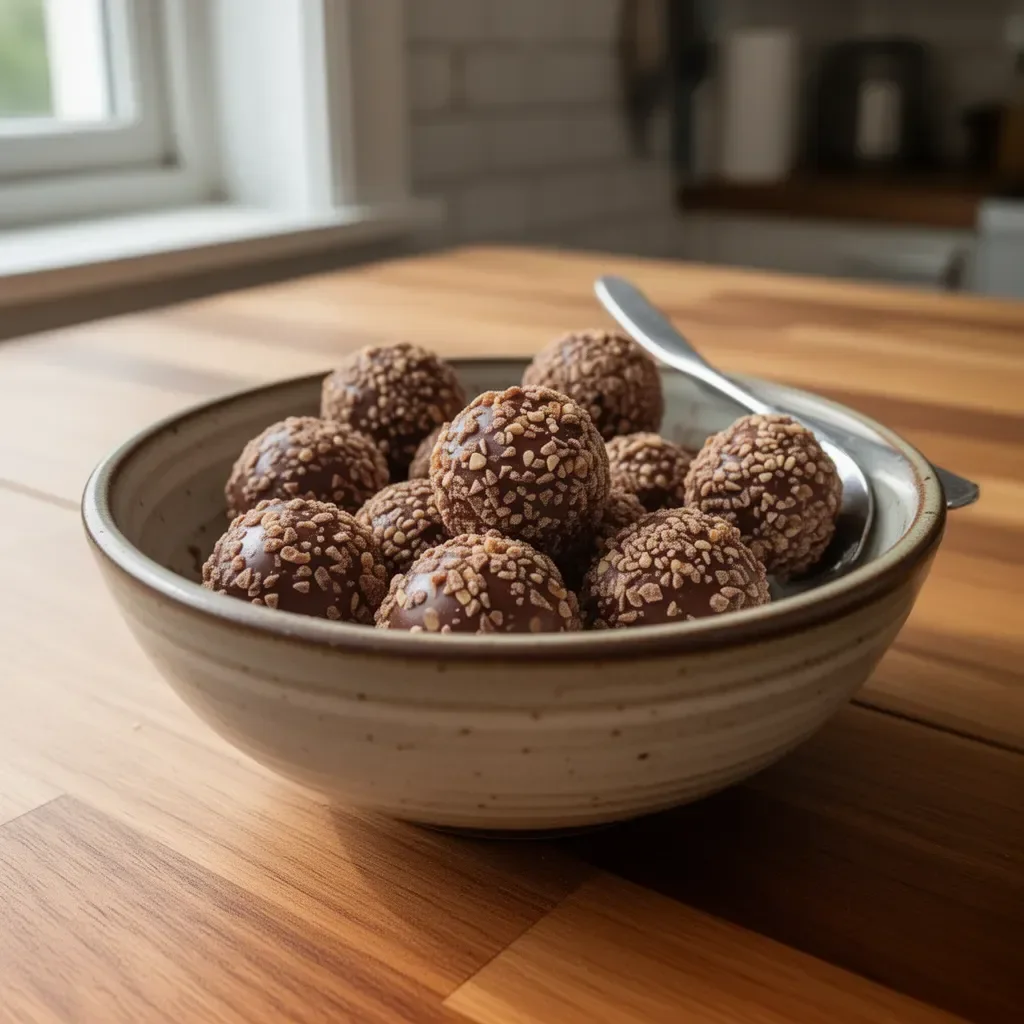 Leckere Nutella-Pralinen auf einem eleganten Teller