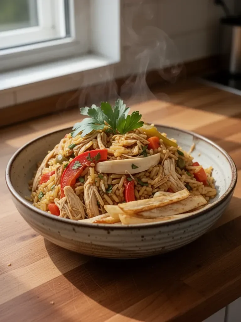 Reis mit Hähnchen