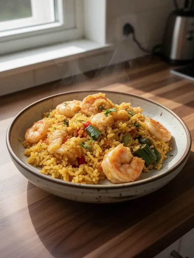 Rezept für Reis mit Garnelen