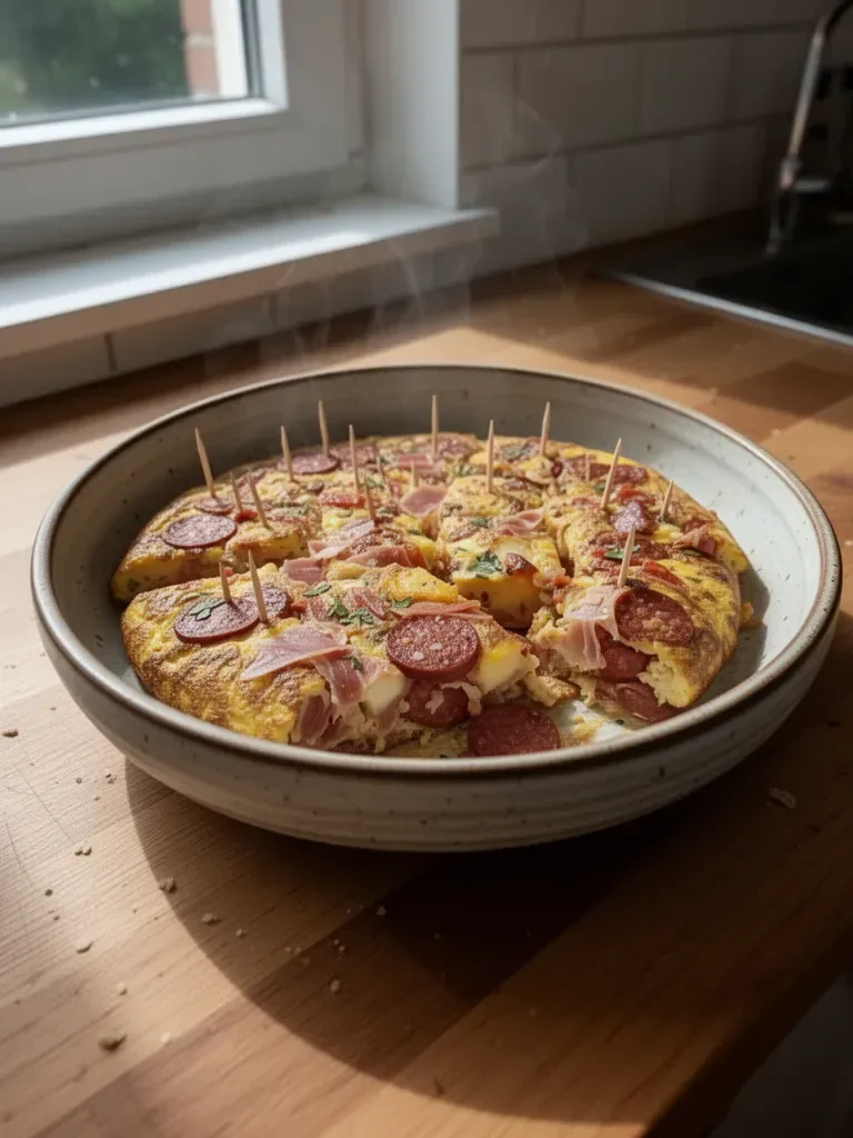 Spanische Tortilla mit Chorizo und Serrano-Schinken
